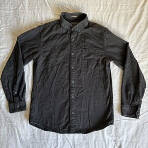 Eddie Bauer Flannel Long Sleeve Button Down Shirt Classic Fit Gray Men's Small